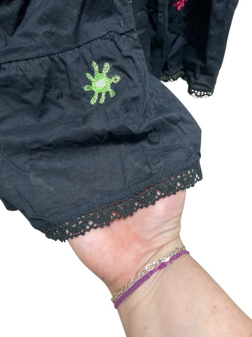 Soaked Embroidered Maxi Skirt Black Size M Witchy Boho Hippie Festival Coastal - Picture 8 of 11